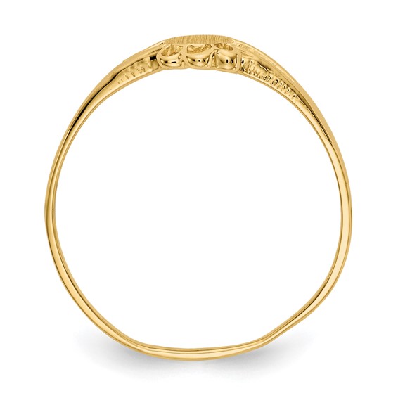 Gold Polished Children's Signet Rings