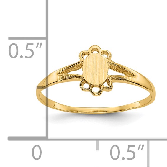 Gold Polished Children's Signet Rings