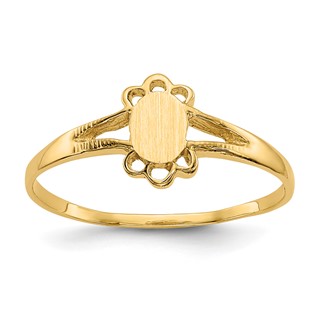Gold Polished Children's Signet Rings