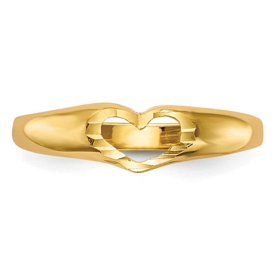Gold Polished Children's Heart Rings