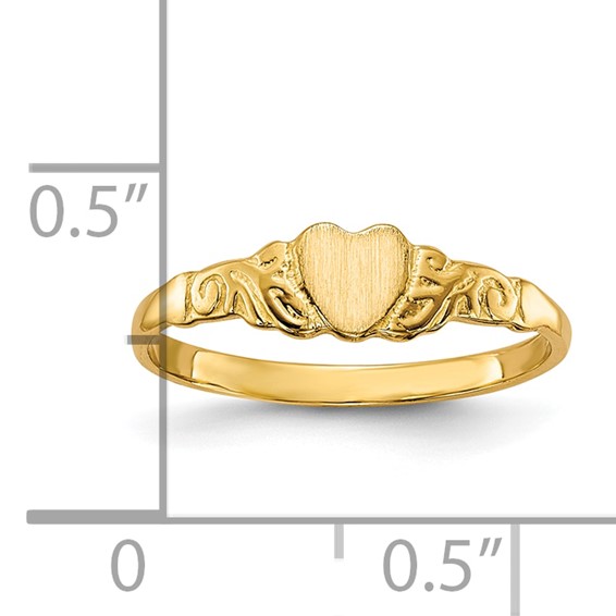 Gold Polished Children's Heart Rings