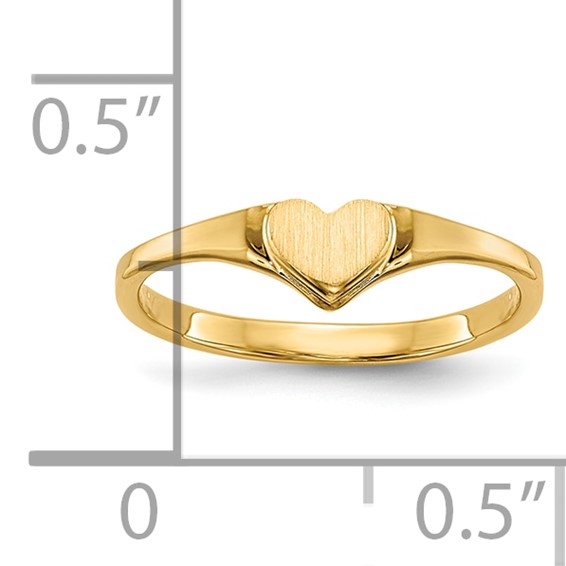 Gold Polished Children's Heart Rings