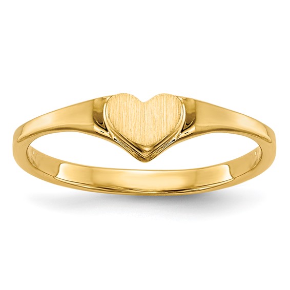 Gold Polished Children's Heart Rings