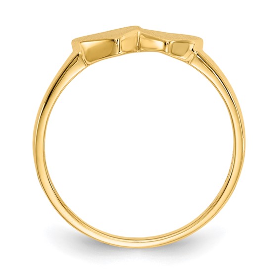 Gold Polished Heart Signet Ring