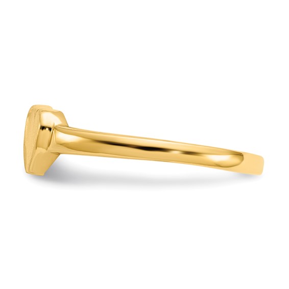 Gold Polished Heart Signet Ring