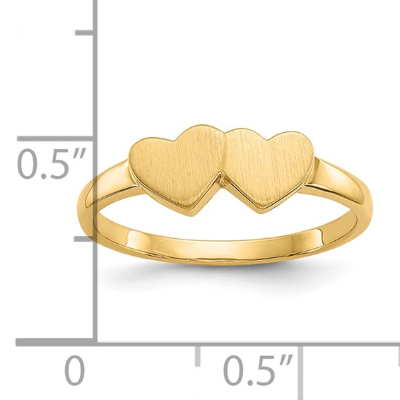 Gold Polished Heart Signet Ring