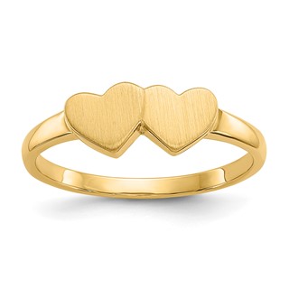 Gold Polished Heart Signet Ring