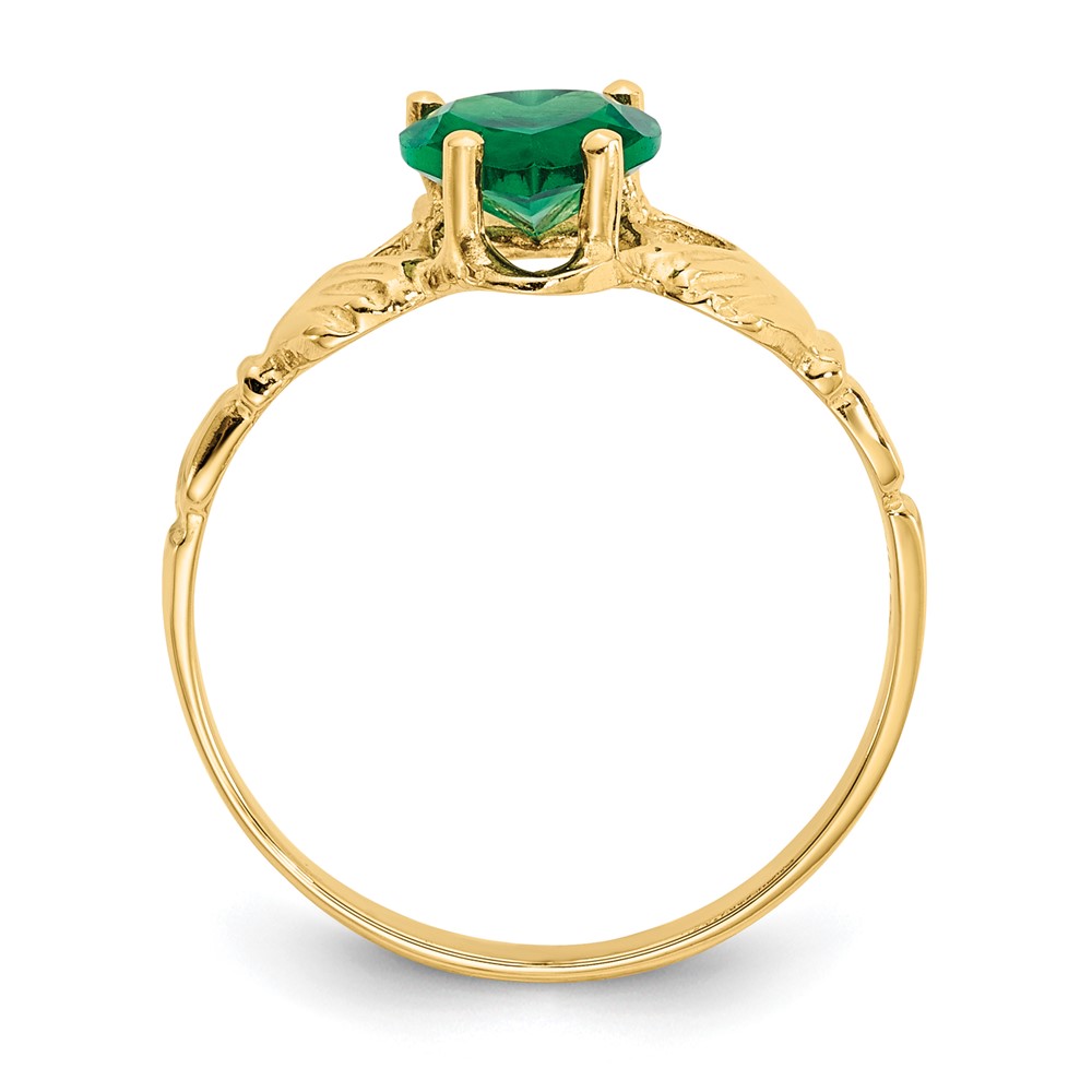 10k May Birthstone Claddagh Ring (10R491)