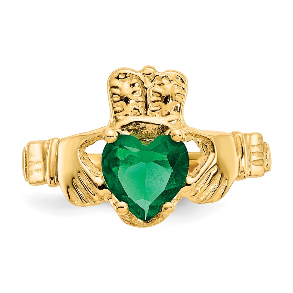 10k May Birthstone Claddagh Ring (10R491)