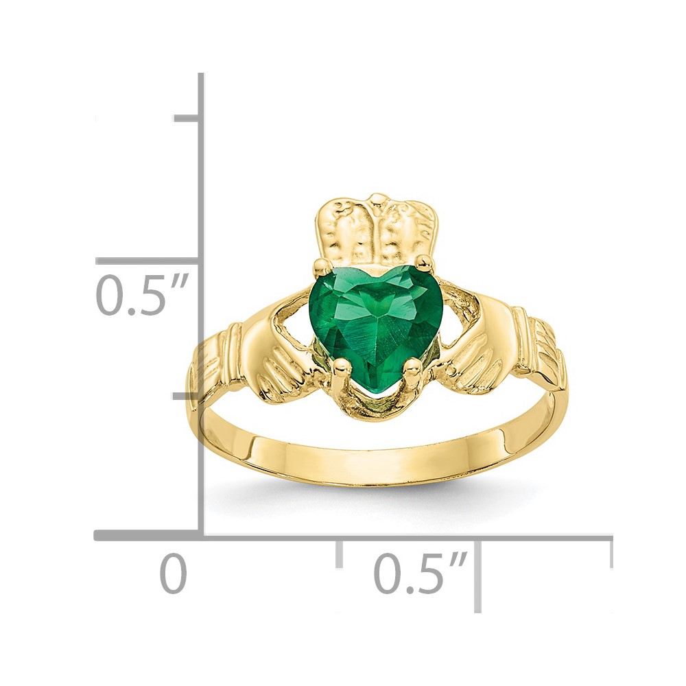 10k May Birthstone Claddagh Ring (10R491)