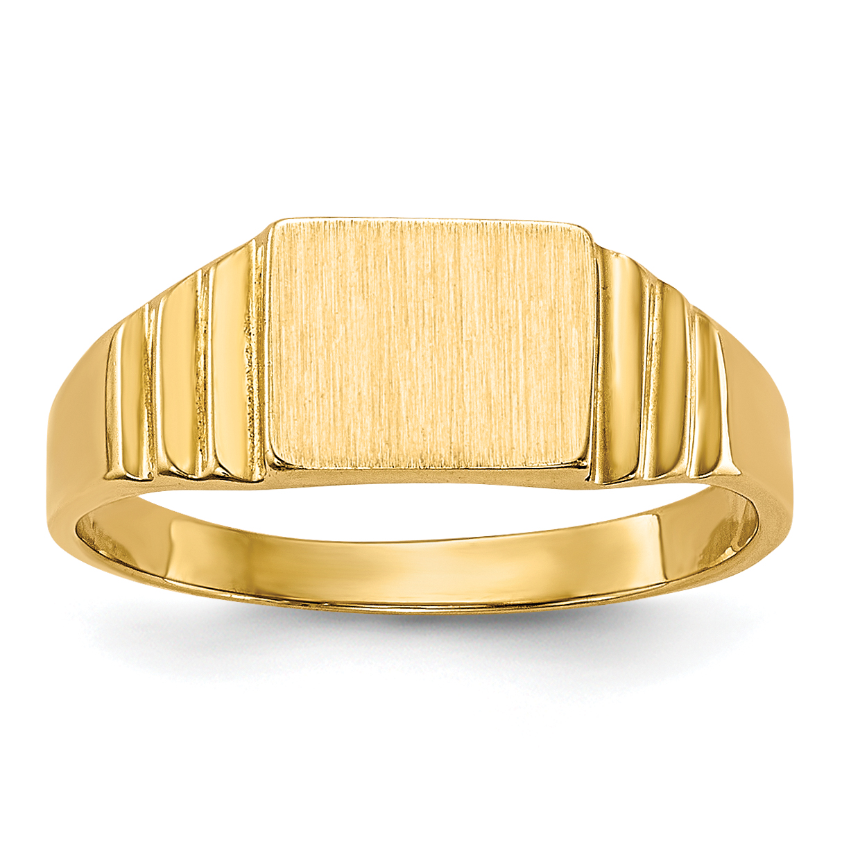 10K Satin Rectangular Child's Signet Ring (10R522)