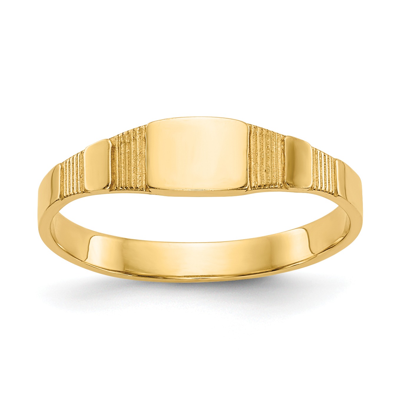 10K Polished Square Baby Signet Ring (10R526)