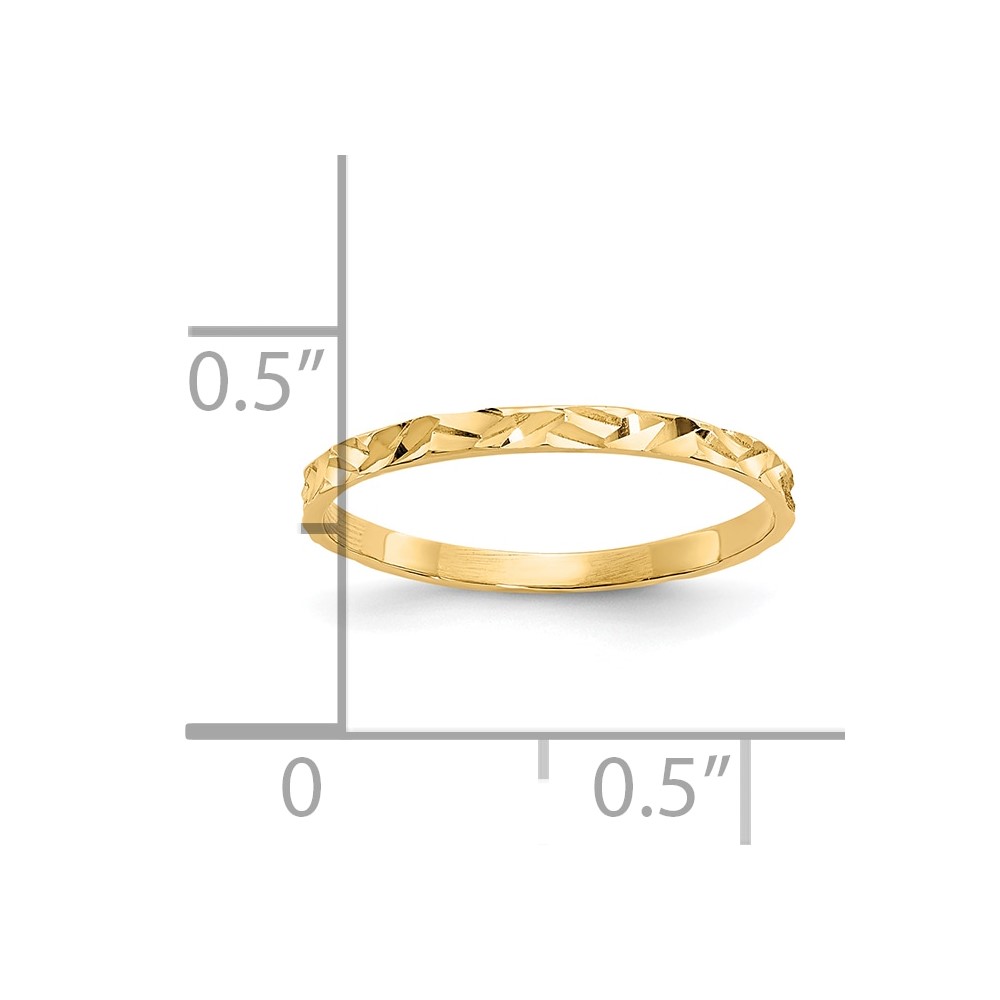 10K Diamond-cut Zig-Zag Design Band Childs Ring (10R533)