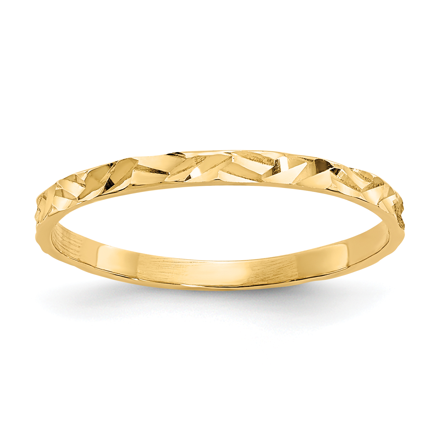 10K Diamond-cut Zig-Zag Design Band Childs Ring (10R533)