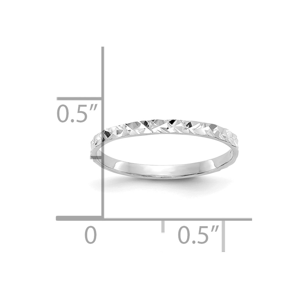 10K White Gold Diamond-cut Design Band Childs Ring (10R534W)