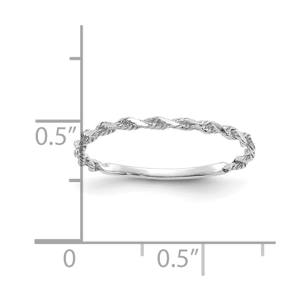10KW Diamond-cut Textured Rope Band Ring (10R543W)