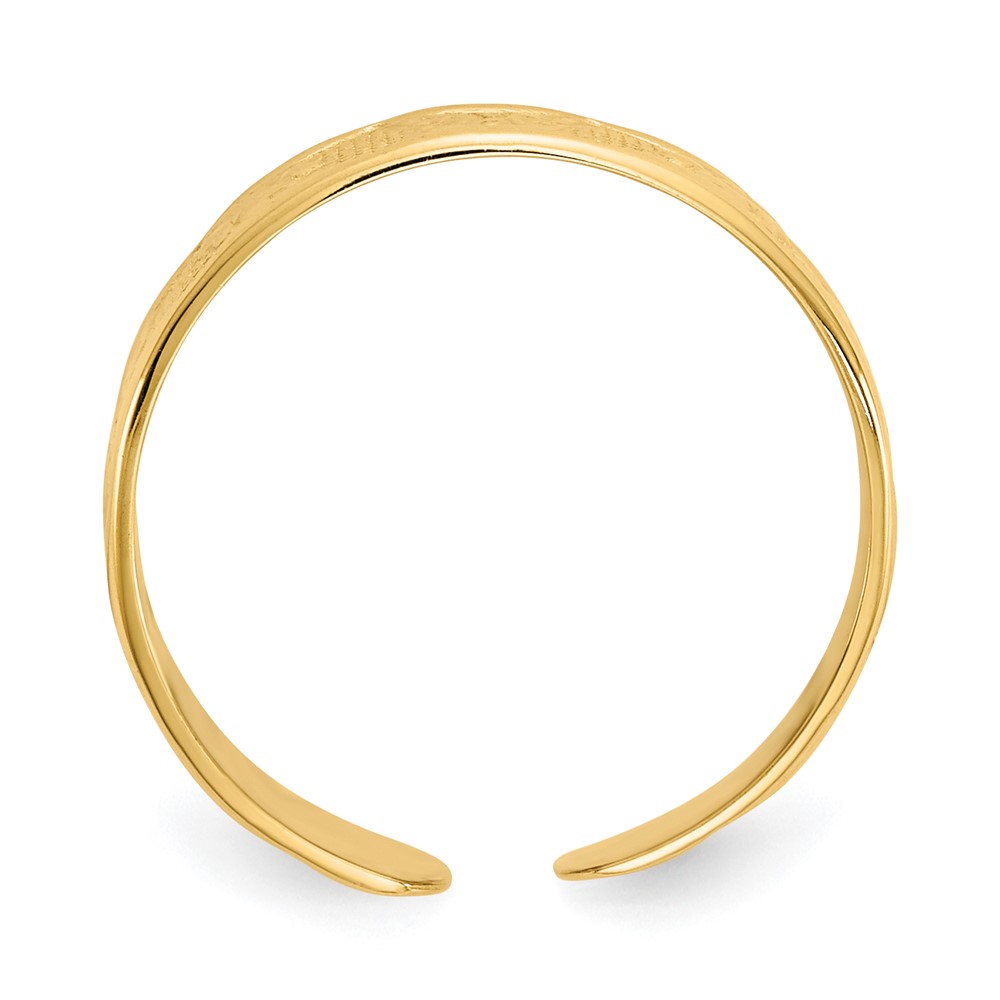 10K Adjustable Polished Band Toe Ring (10R567)
