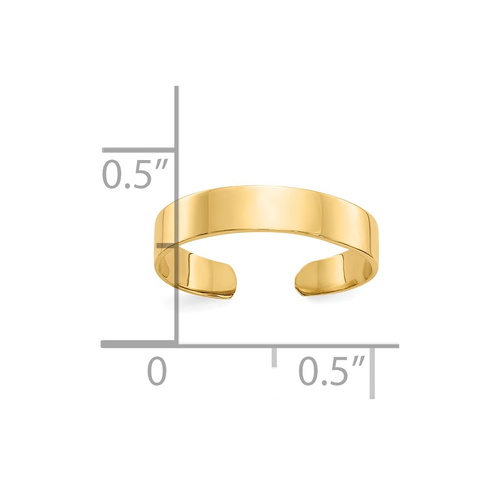 10K Adjustable Polished Band Toe Ring (10R567)