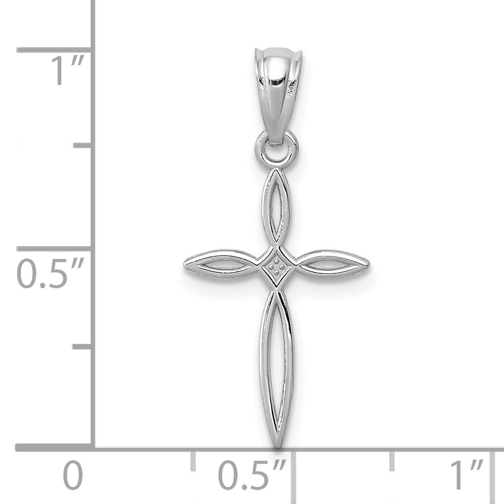 10k White Gold Passion Cross Charm (10REL117)