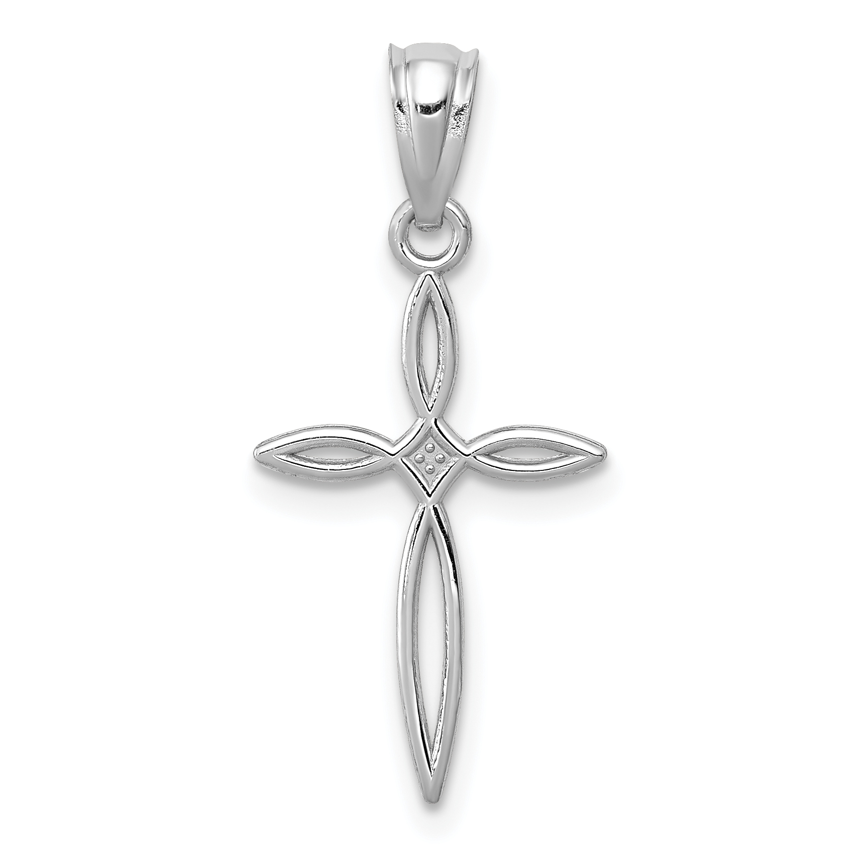 10k White Gold Passion Cross Charm (10REL117)