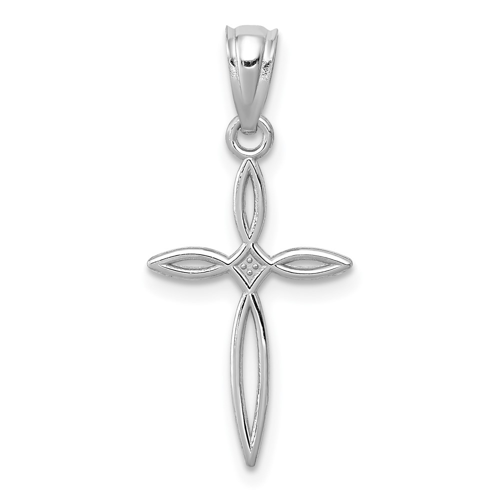 10k White Gold Passion Cross Charm (10REL117)