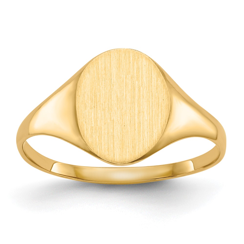 10k 10.0×8.5mm Closed Back Signet Ring