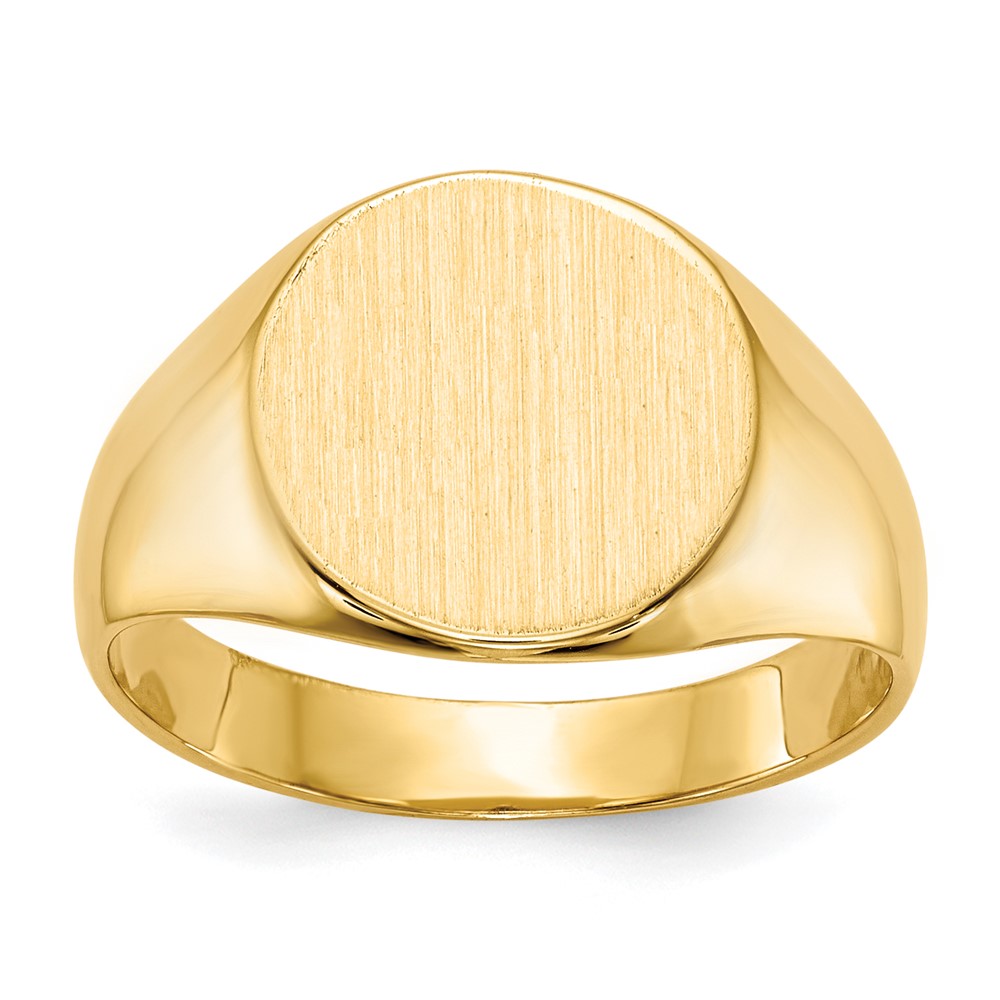 10k 10.5×11.0mm Closed Back Signet Ring