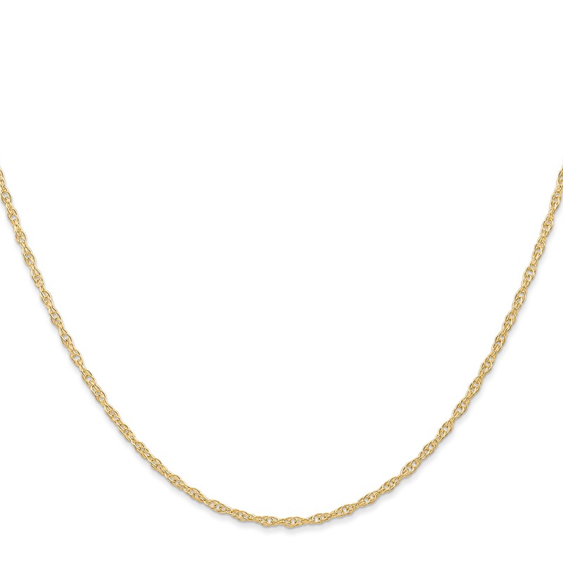 14K 18 inch Carded 1.35mm Cable Rope with Spring Ring Clasp Chain