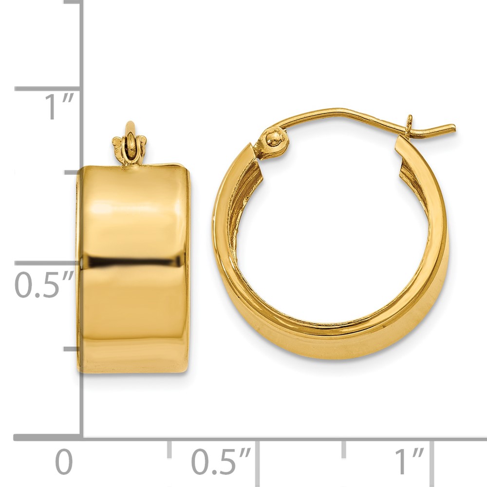 10k 8.25mm Polished Hoop Earrings (10S1161)