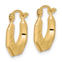 10K Yellow Gold Polished Hollow Classic Earrings view 2