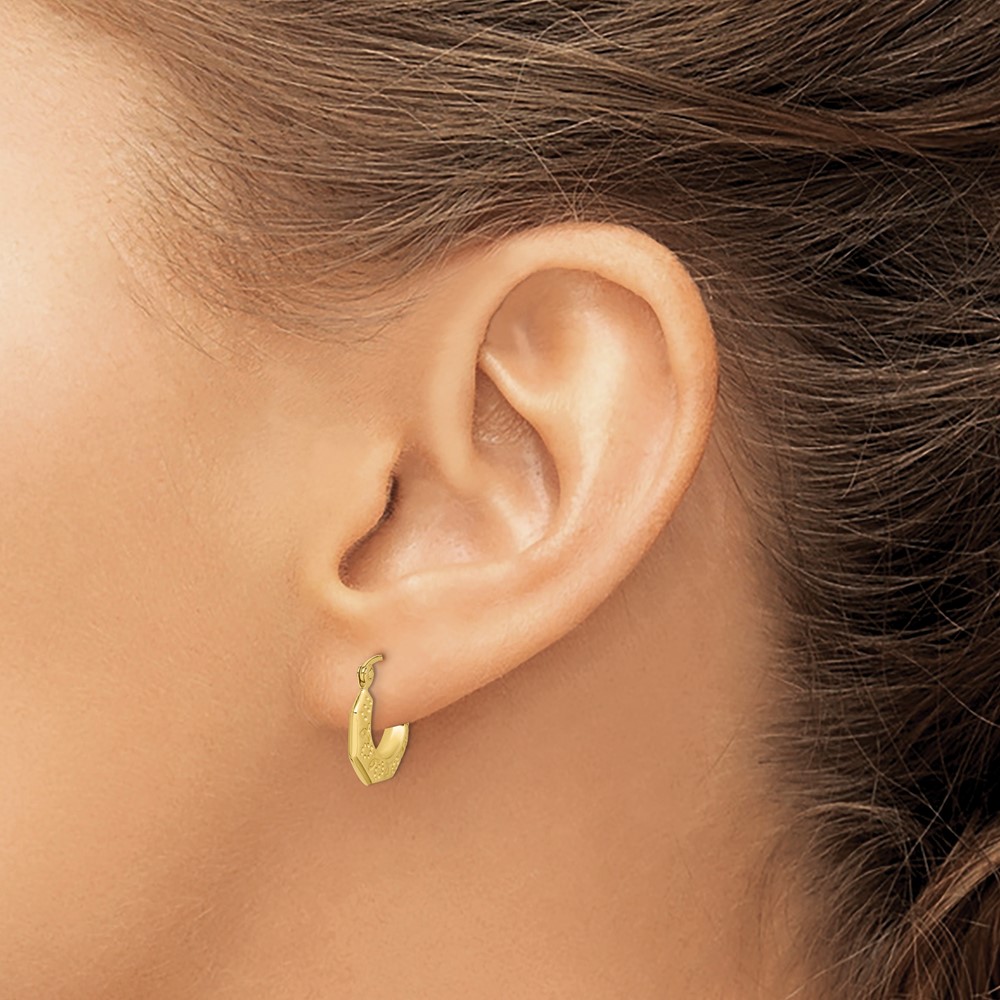 10k Polished Hollow Classic Earrings (10S12)