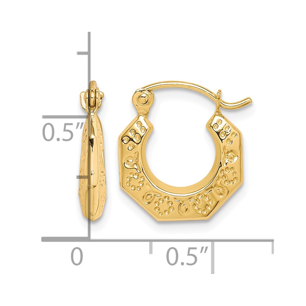 10k Polished Hollow Classic Earrings (10S12)