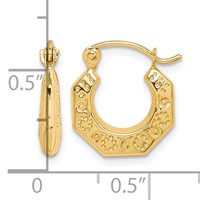 10K Yellow Gold Polished Hollow Classic Earrings view 4