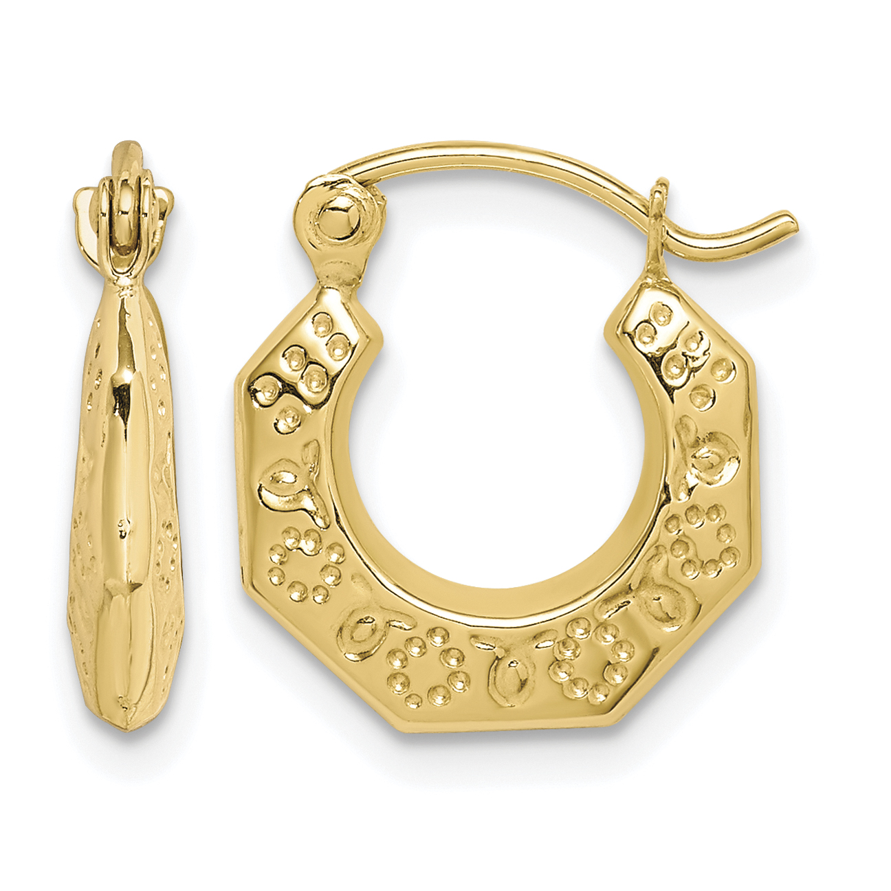 10k Polished Hollow Classic Earrings (10S12)