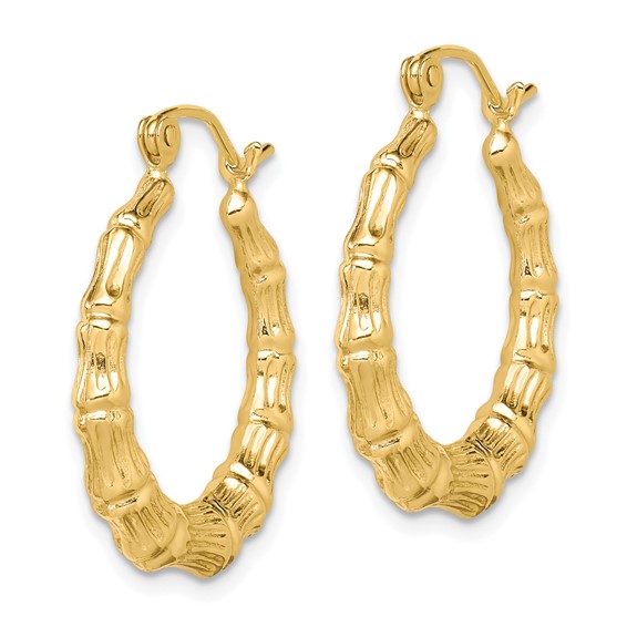 Gold Bamboo Hoop Earrings
