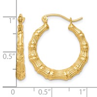 10K Yellow Gold Polished Hollow Classic Earrings view 4