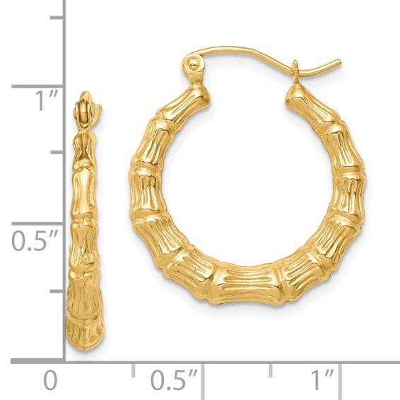 Gold Bamboo Hoop Earrings