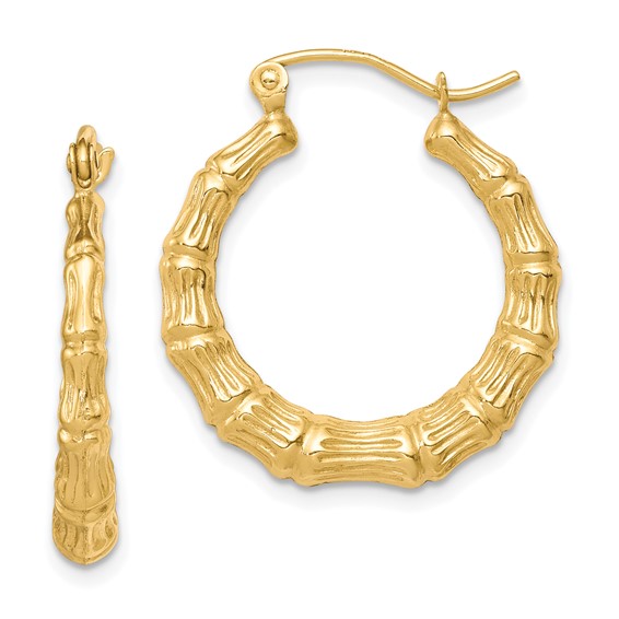 Gold Bamboo Hoop Earrings