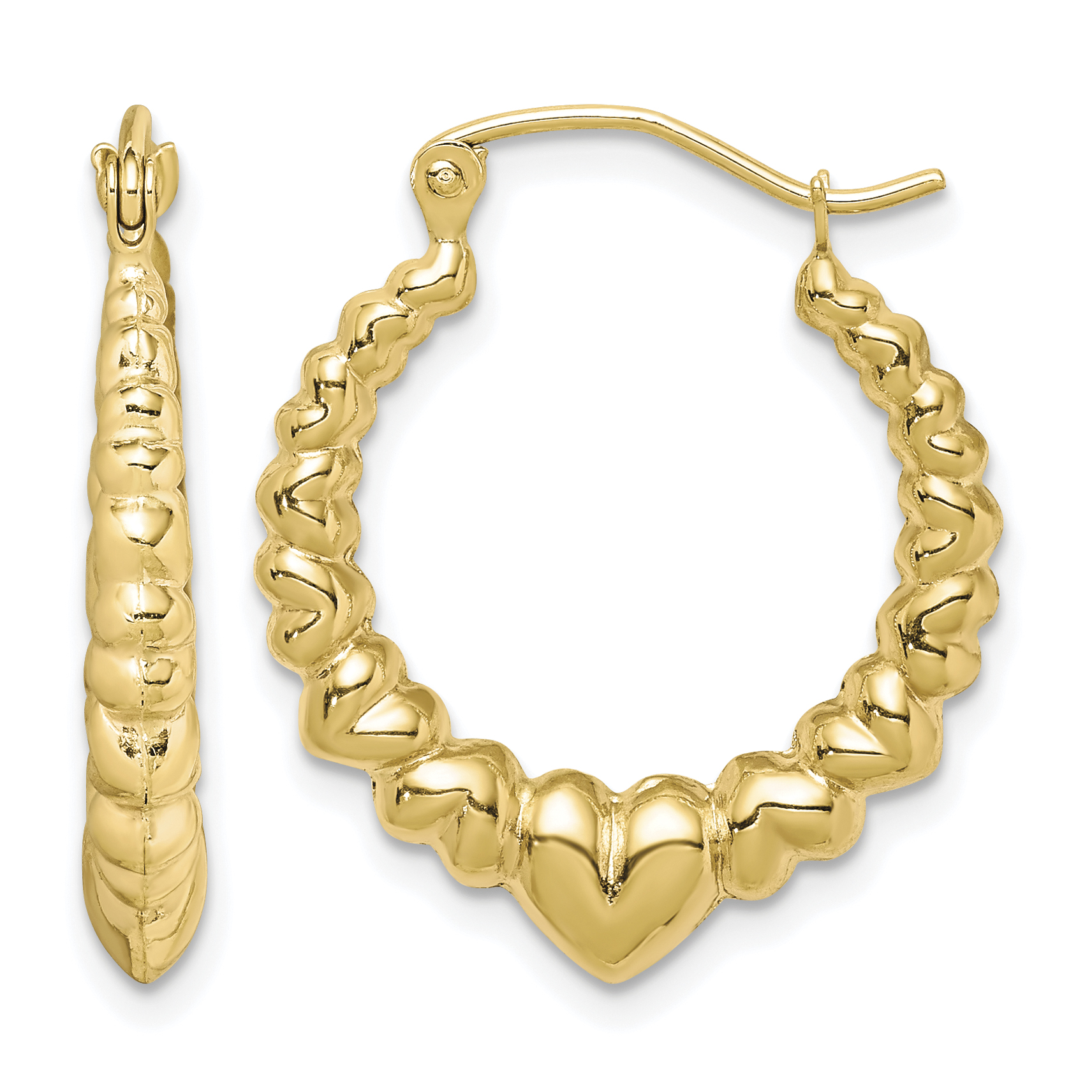10k Polished Hollow Classic Earrings (10S27)
