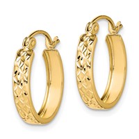 10K D C Square Tube Hoop Earrings view 2
