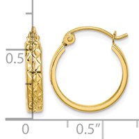 10K D C Square Tube Hoop Earrings view 4