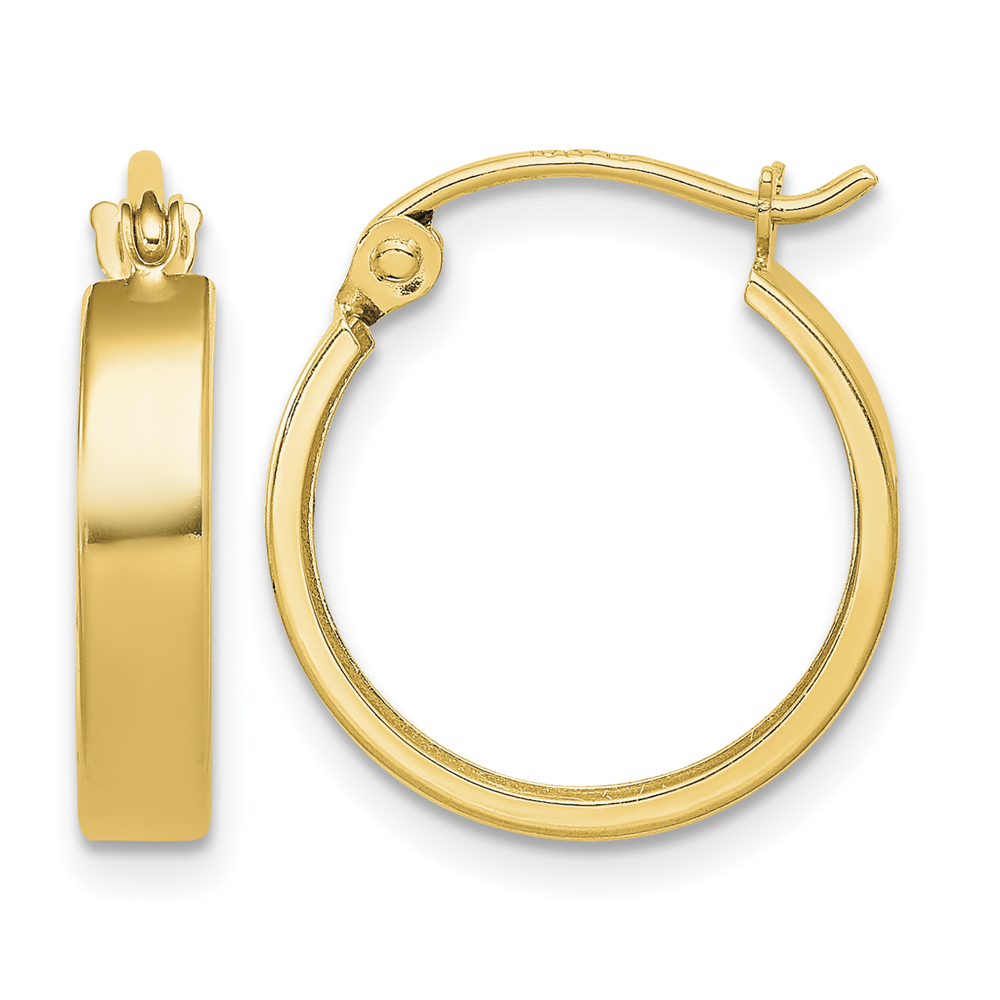 10K Square Tube Hoop Earrings (10S70)