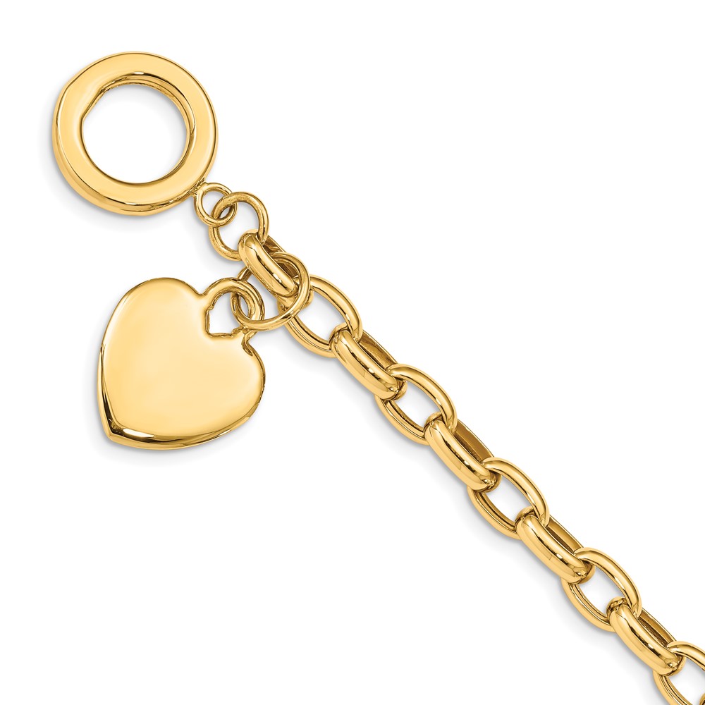 10k Heart Charm Bracelet (10SF153-7.5)
