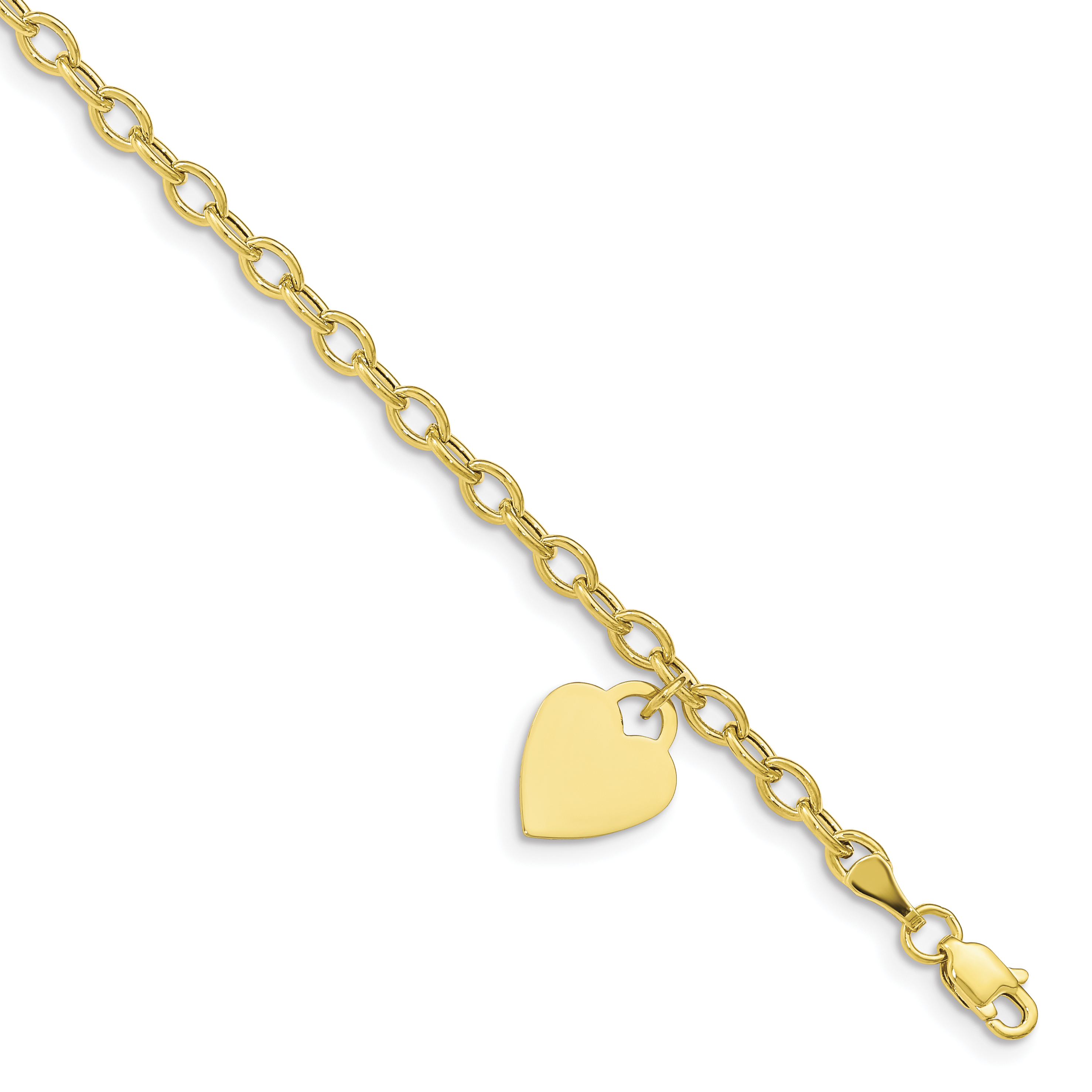 10K Dangle Heart Bracelet (10SF1822-7.5)