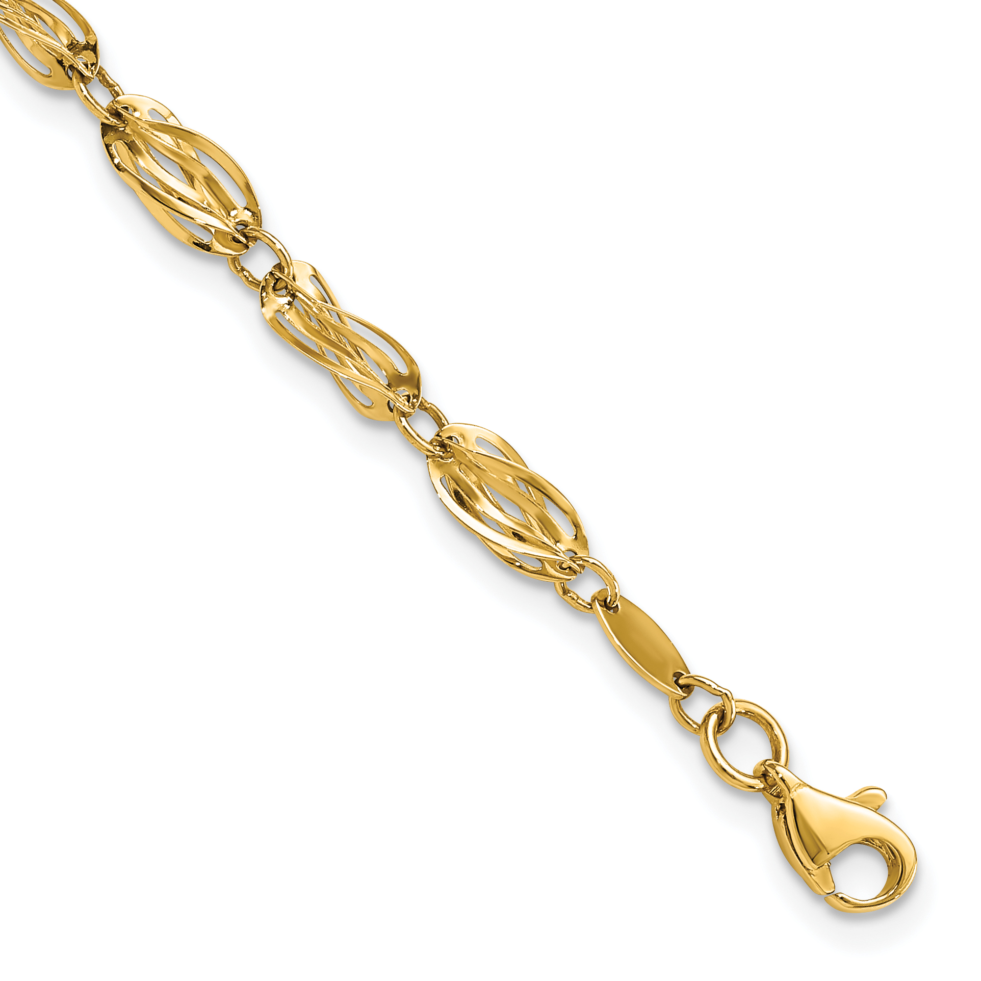 10k Gold Polished Fancy Bracelet (10SF2203-7.75)