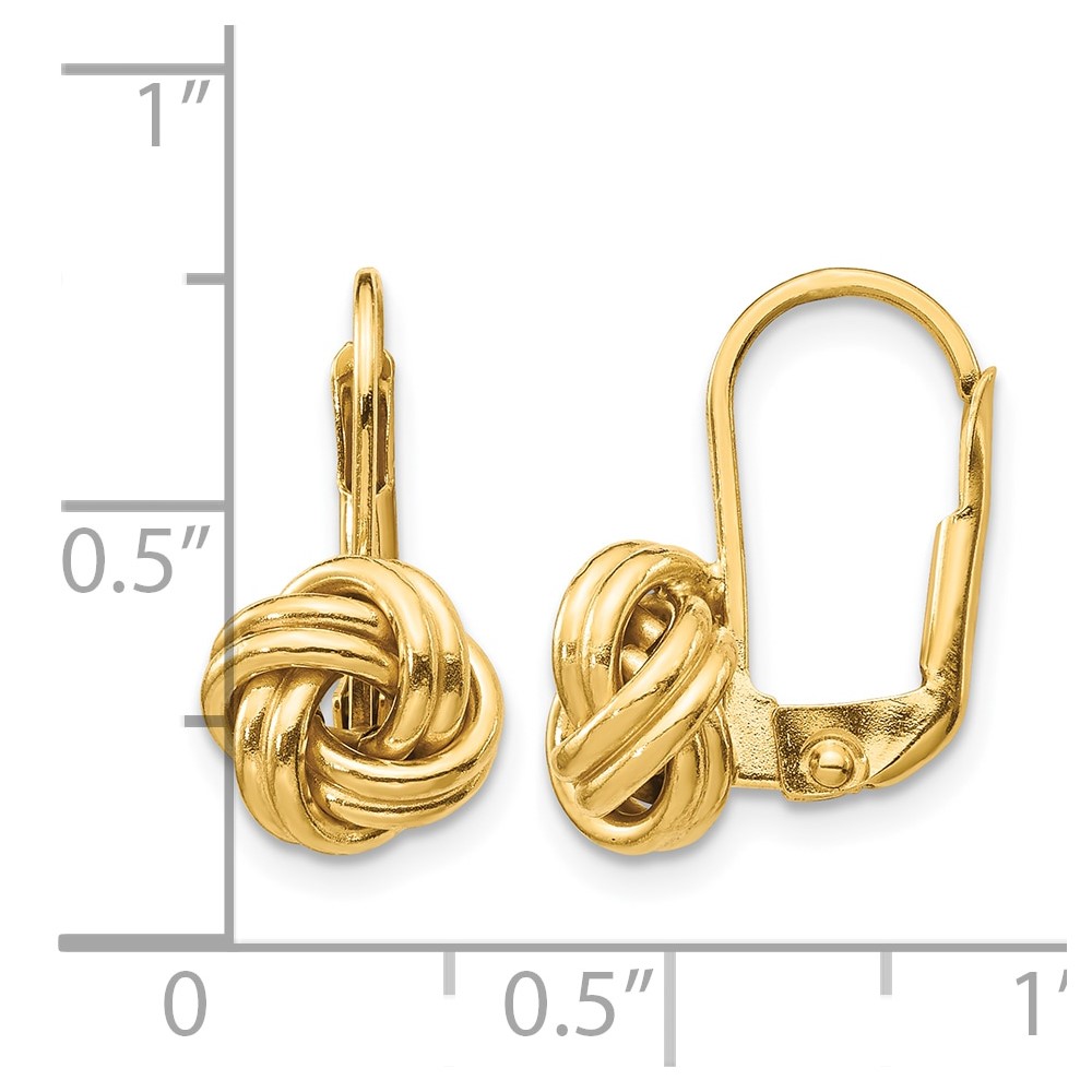 10k Polished Love Knot Leverback Earrings (10SF2474)