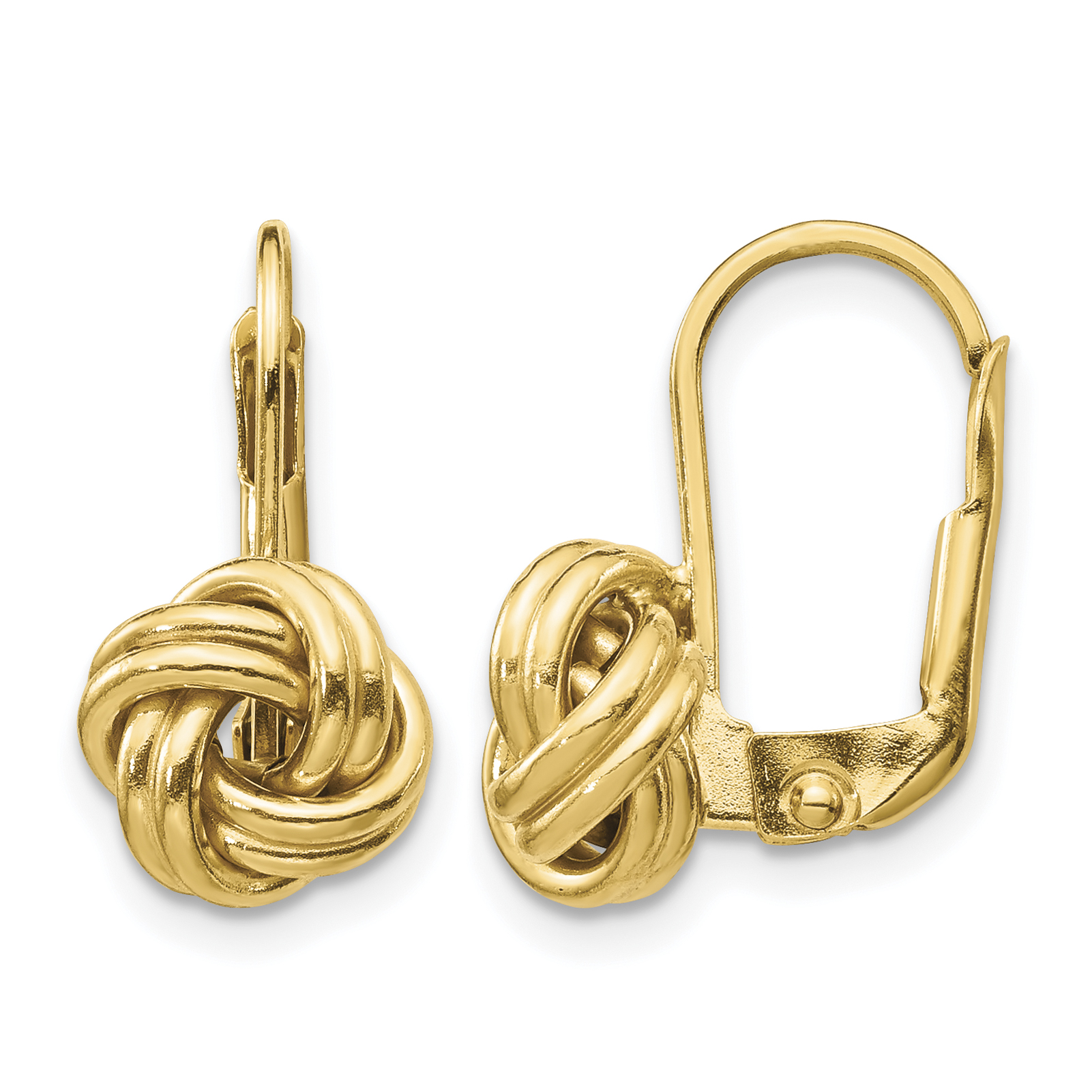10k Polished Love Knot Leverback Earrings (10SF2474)