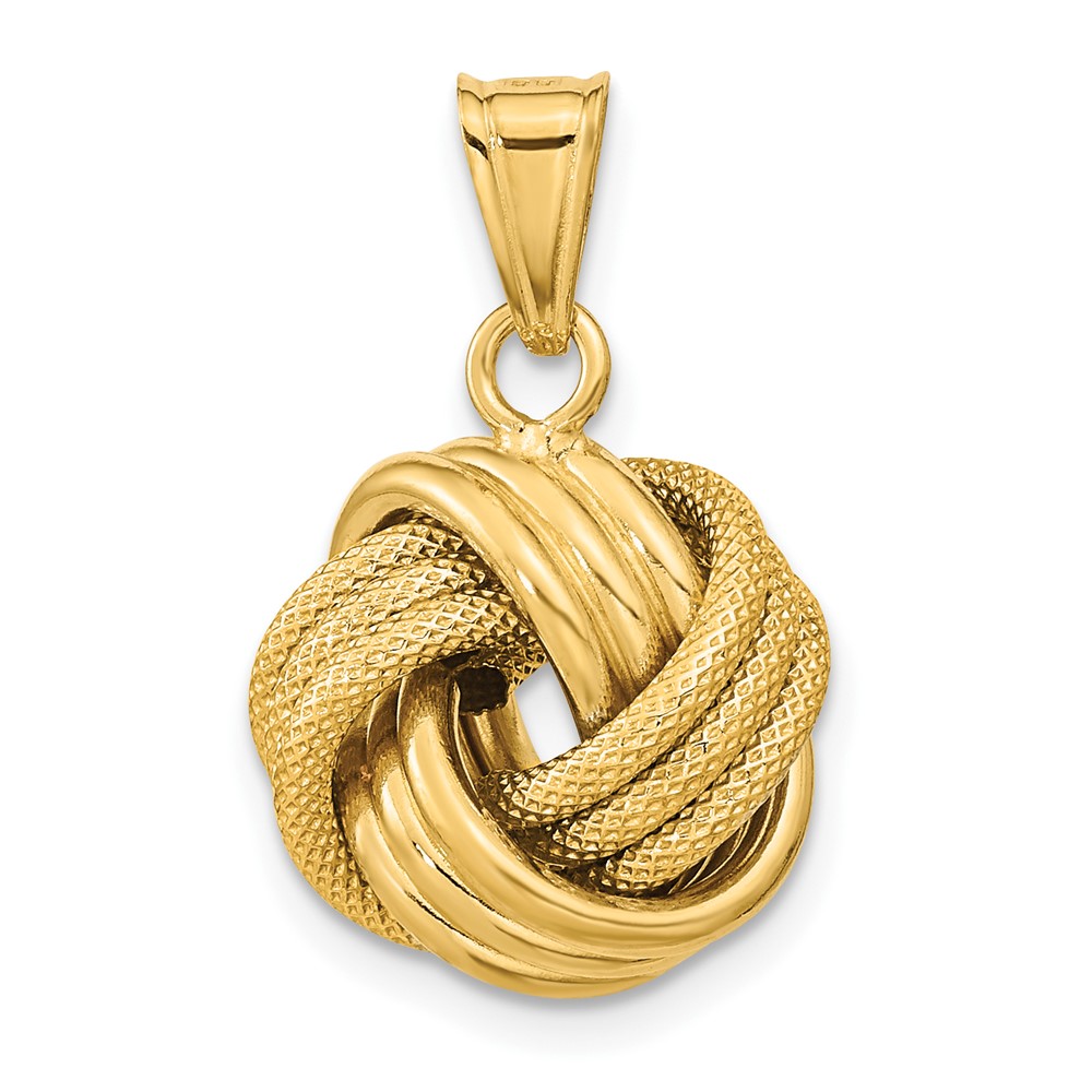 10k Polished Textured Love Knot Pendant (10SF2478)