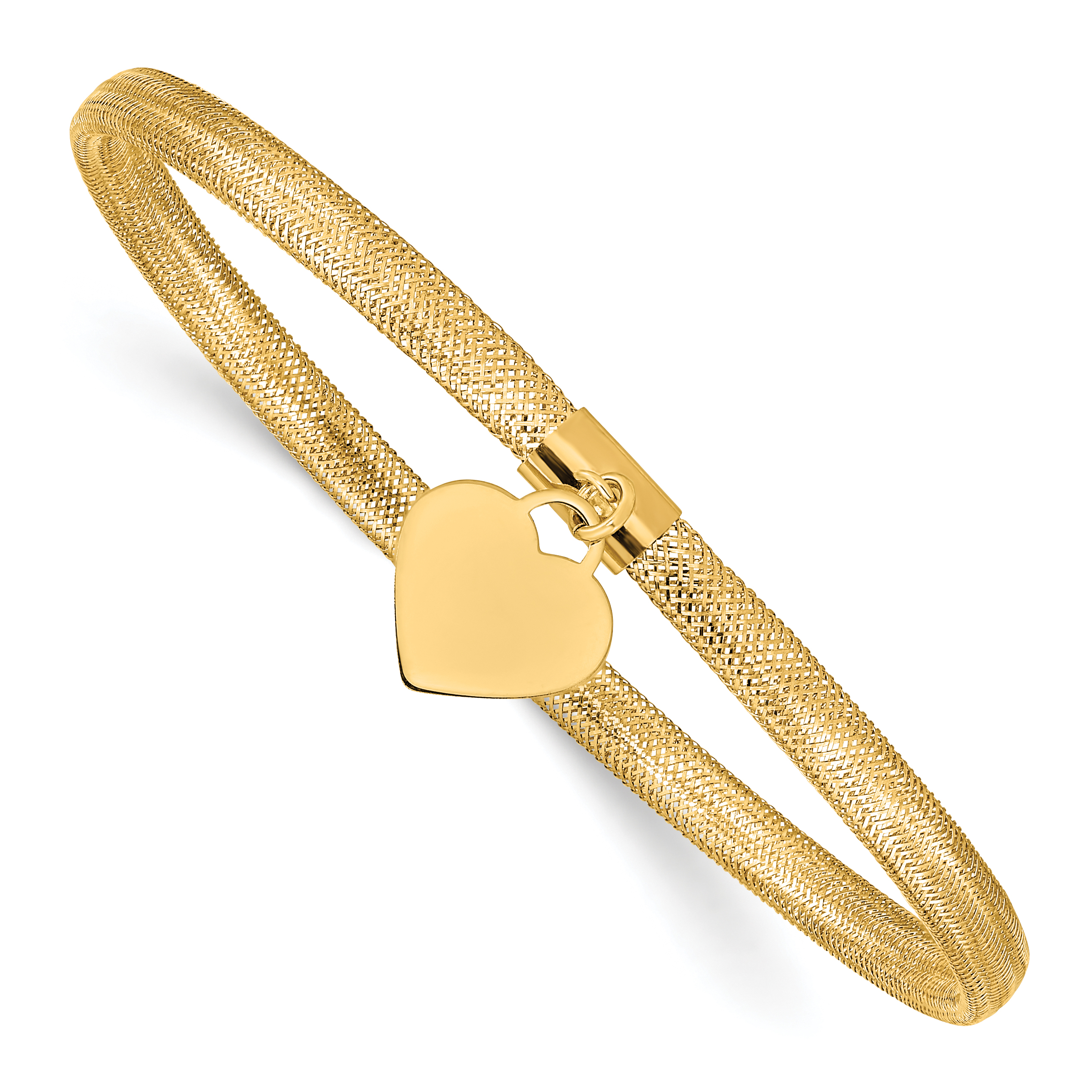 10k Heart Stretch Mesh Bracelet (10SF2749)
