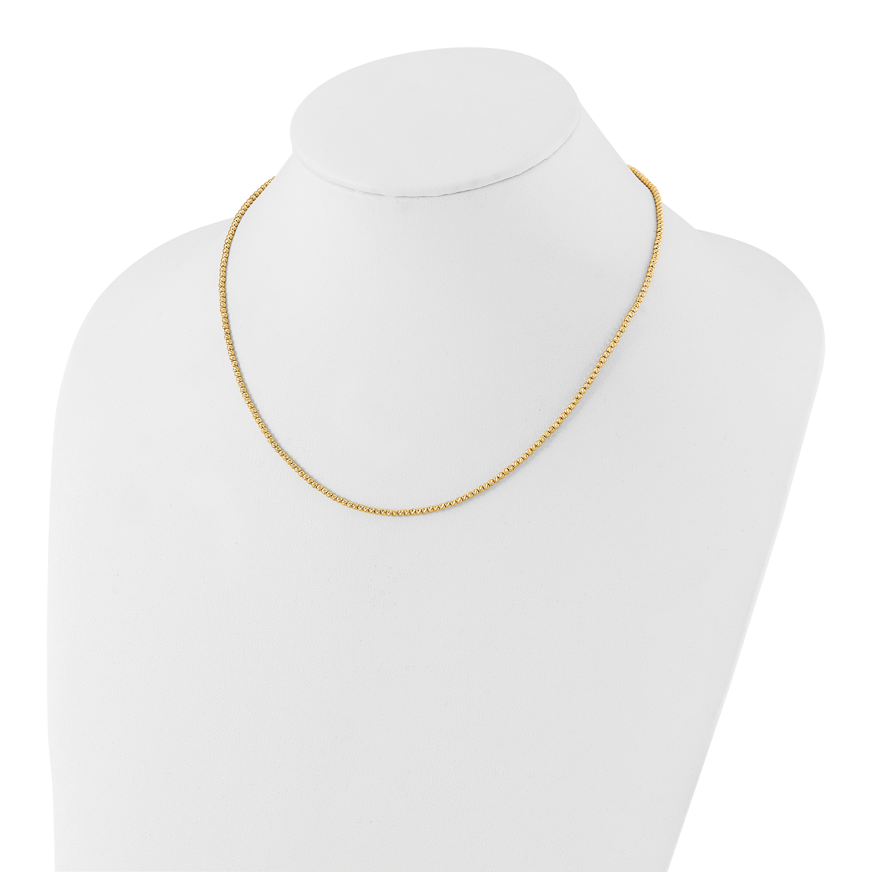 10K Diamond-cut Beaded 18in Necklace (10SF3023-18)